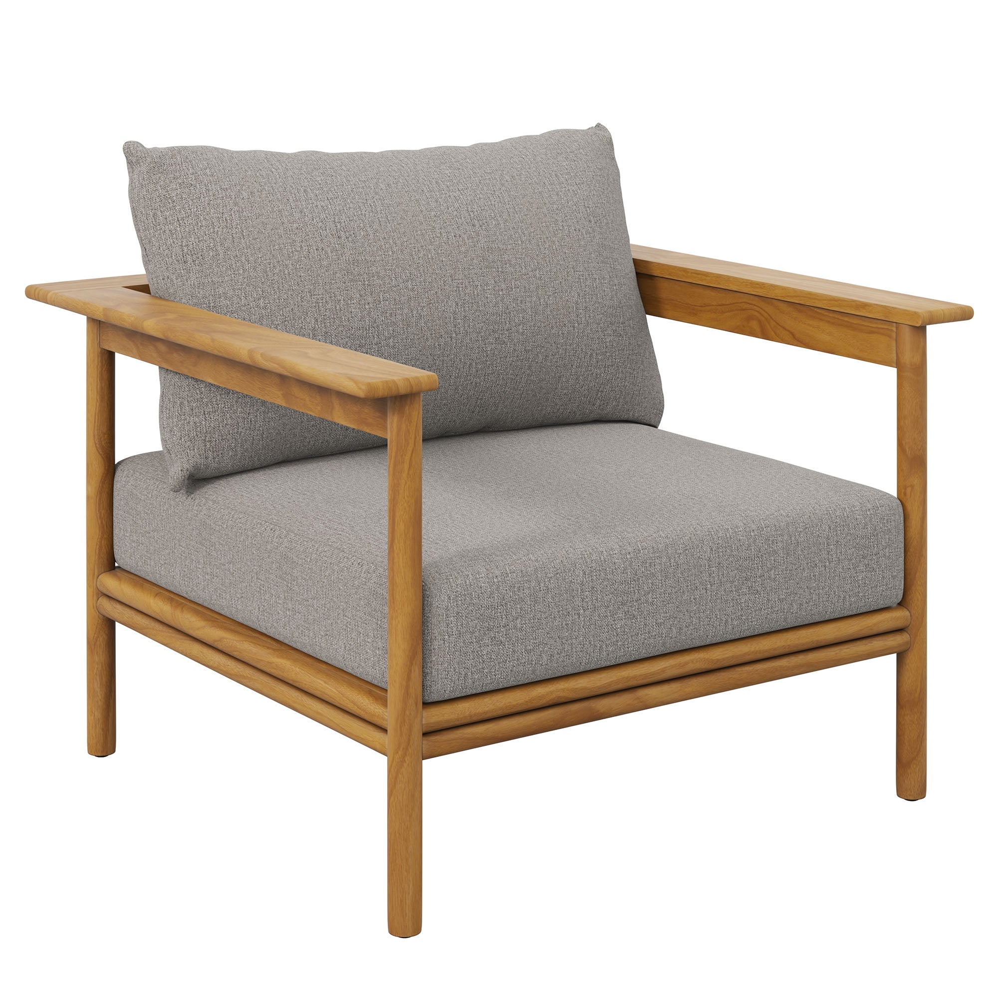 Wren Outdoor Patio Teak Wood Armchair - EEI-7007-NAT-DRI