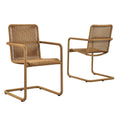 Abacus Outdoor Patio Wicker Dining Chairs Set of 2