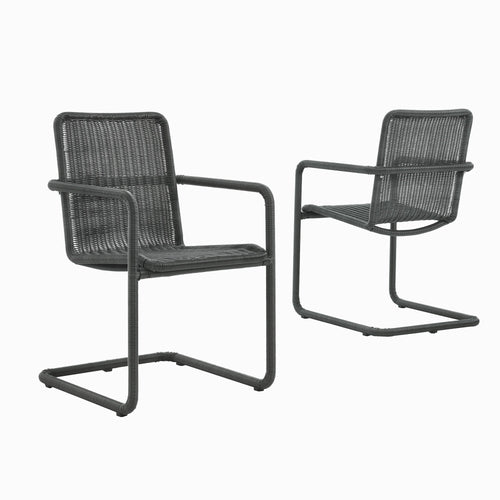 Abacus Outdoor Patio Wicker Dining Chairs Set of 2