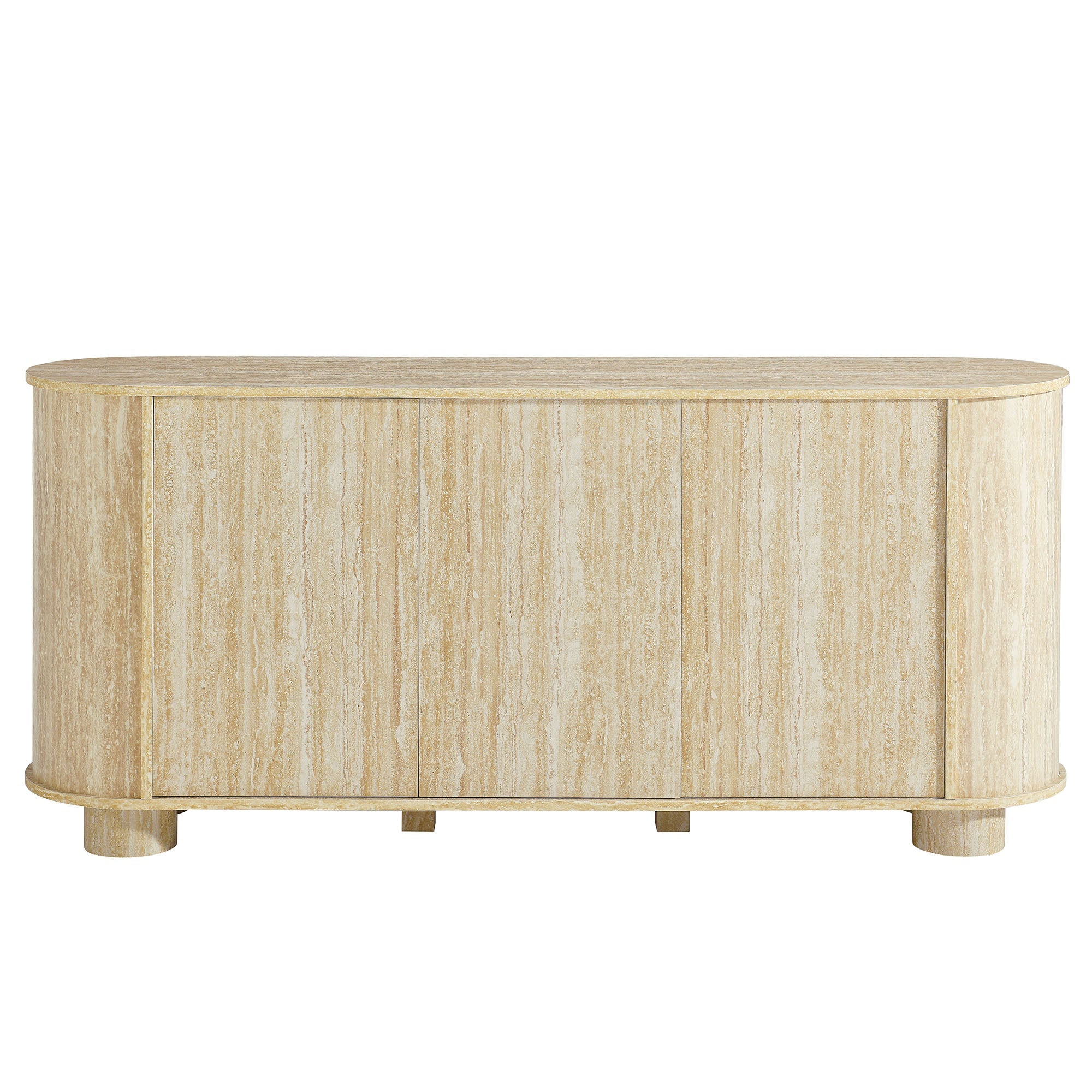 Overture 63” Oval Faux Travertine Sideboard