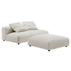 Solace  Modular Corduroy Upholstered Armless Loveseat and Ottoman Set