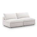 modular Down Filled Overstuffed 2-Piece Armless Sectional Loveseat