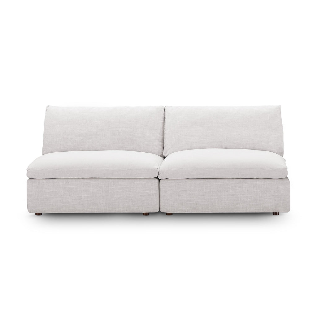modular Down Filled Overstuffed 2-Piece Armless Sectional Loveseat