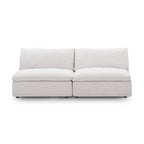 modular Down Filled Overstuffed 2-Piece Armless Sectional Loveseat