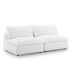 modular Down Filled Overstuffed 2-Piece Armless Sectional Loveseat