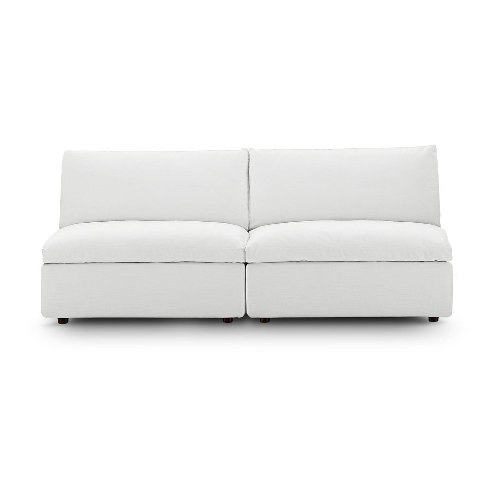 modular Down Filled Overstuffed 2-Piece Armless Sectional Loveseat