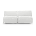 modular Down Filled Overstuffed 2-Piece Armless Sectional Loveseat