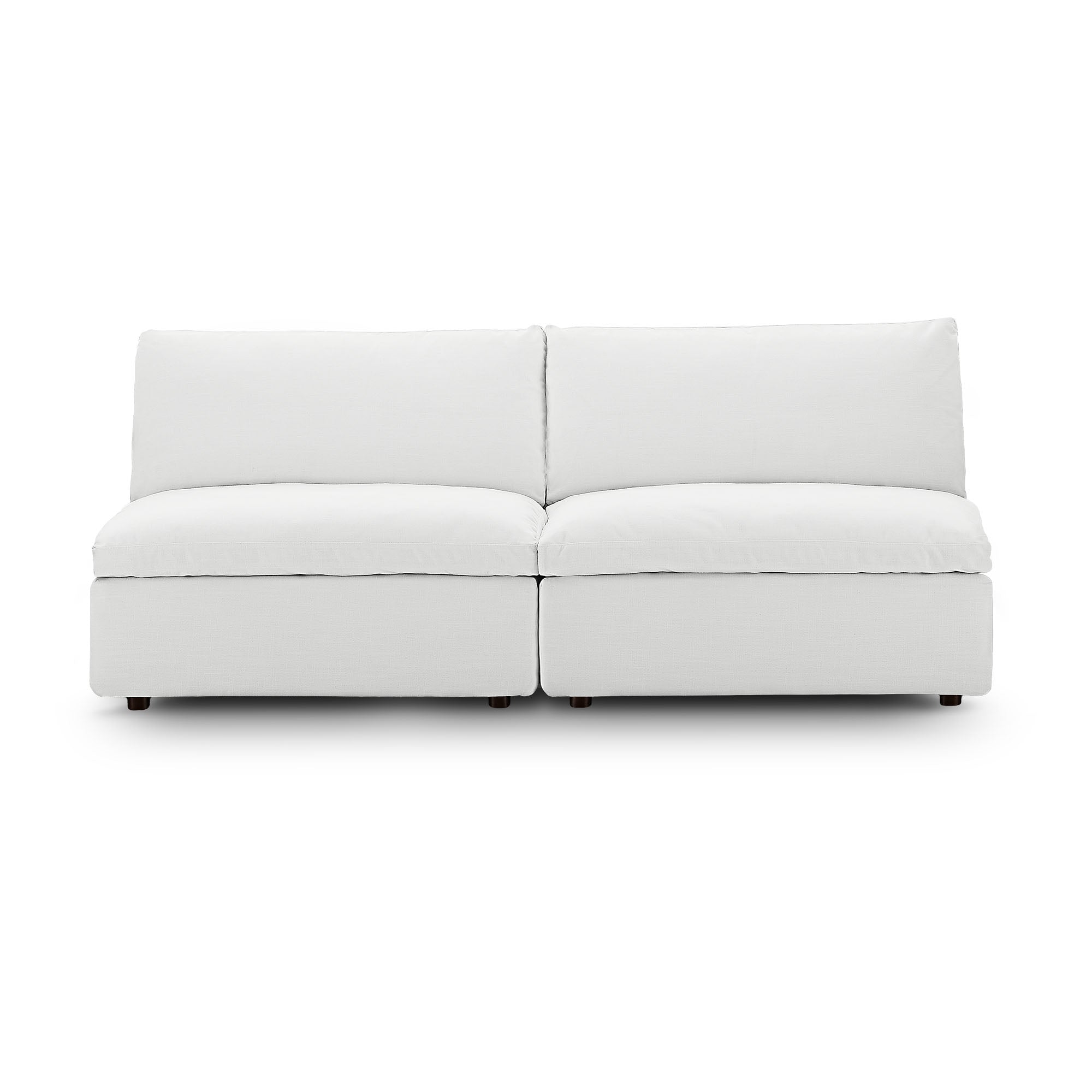 modular Down Filled Overstuffed 2-Piece Armless Sectional Loveseat