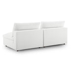 modular Down Filled Overstuffed 2-Piece Armless Sectional Loveseat