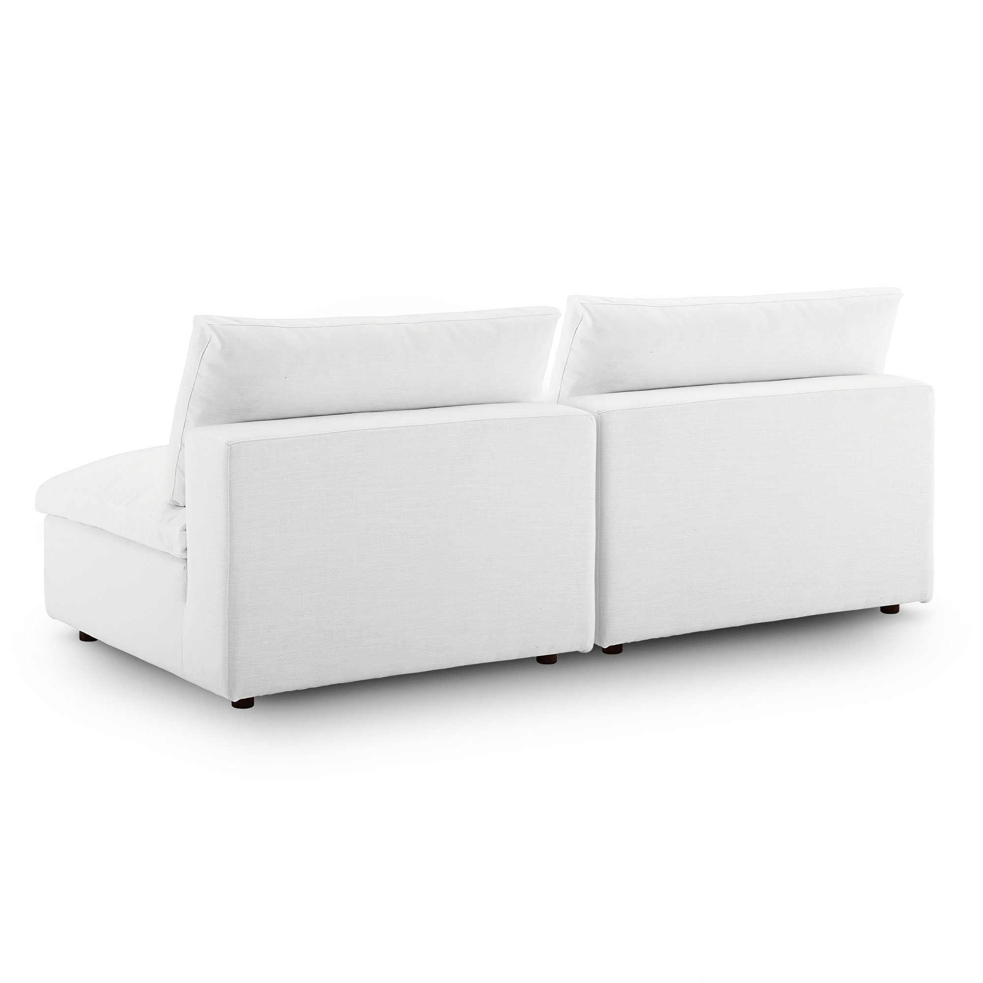 modular Down Filled Overstuffed 2-Piece Armless Sectional Loveseat