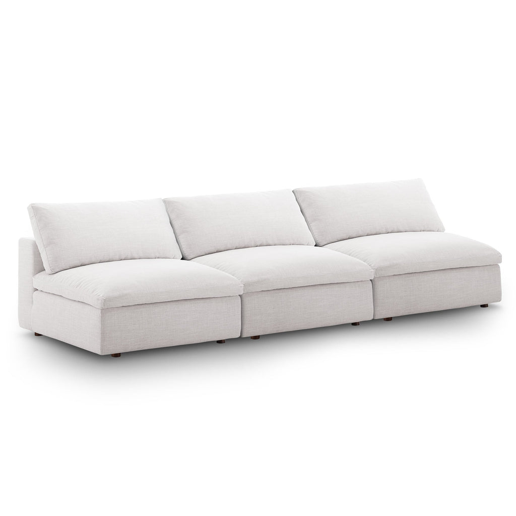 modular Down Filled Overstuffed 3-Piece Armless Sectional Sofa