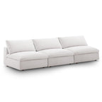 modular Down Filled Overstuffed 3-Piece Armless Sectional Sofa