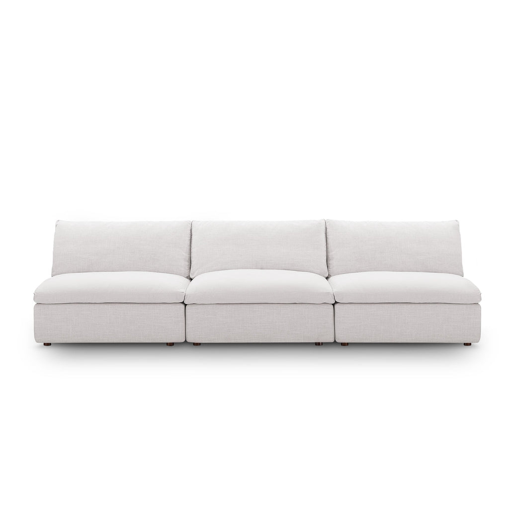 modular Down Filled Overstuffed 3-Piece Armless Sectional Sofa