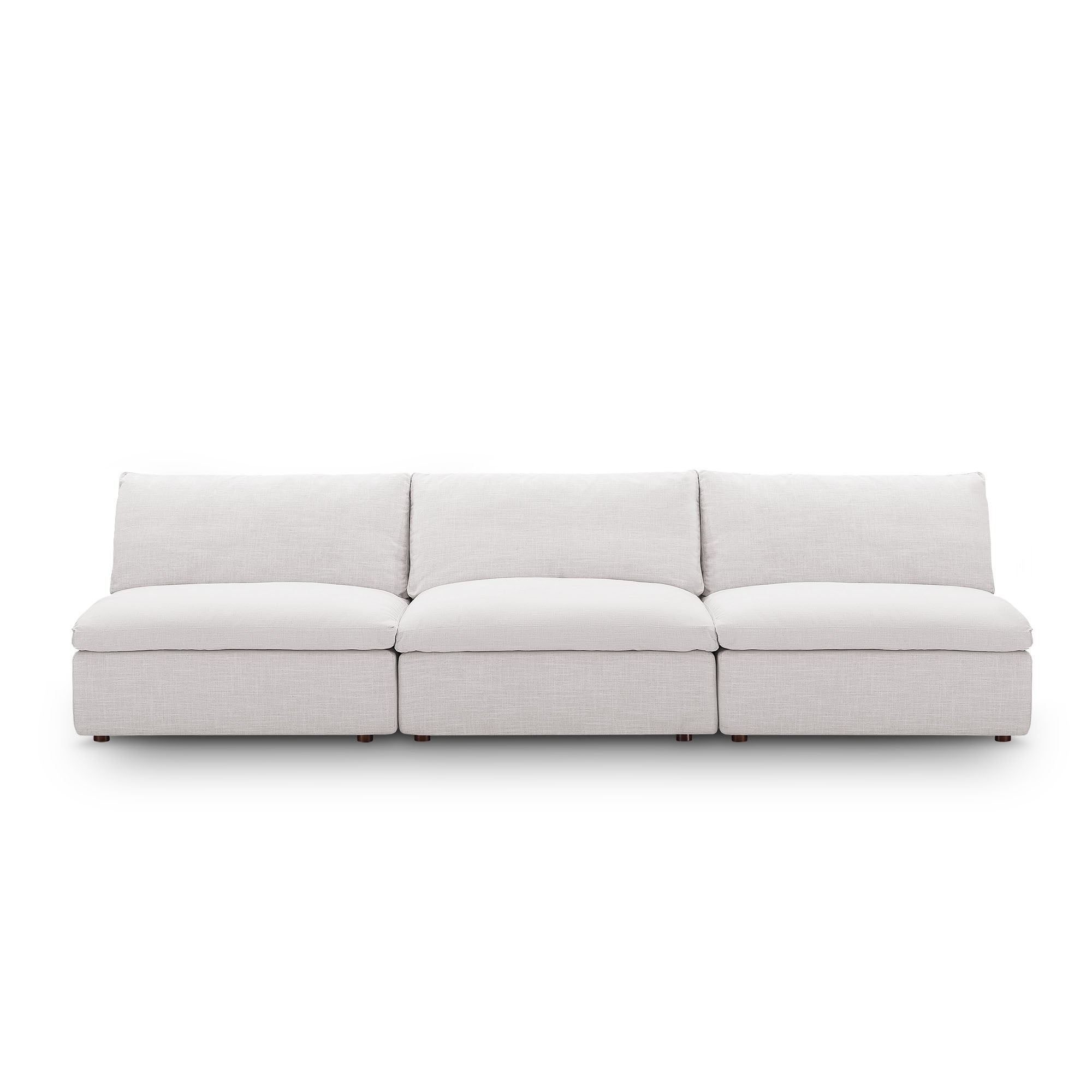 modular Down Filled Overstuffed 3-Piece Armless Sectional Sofa