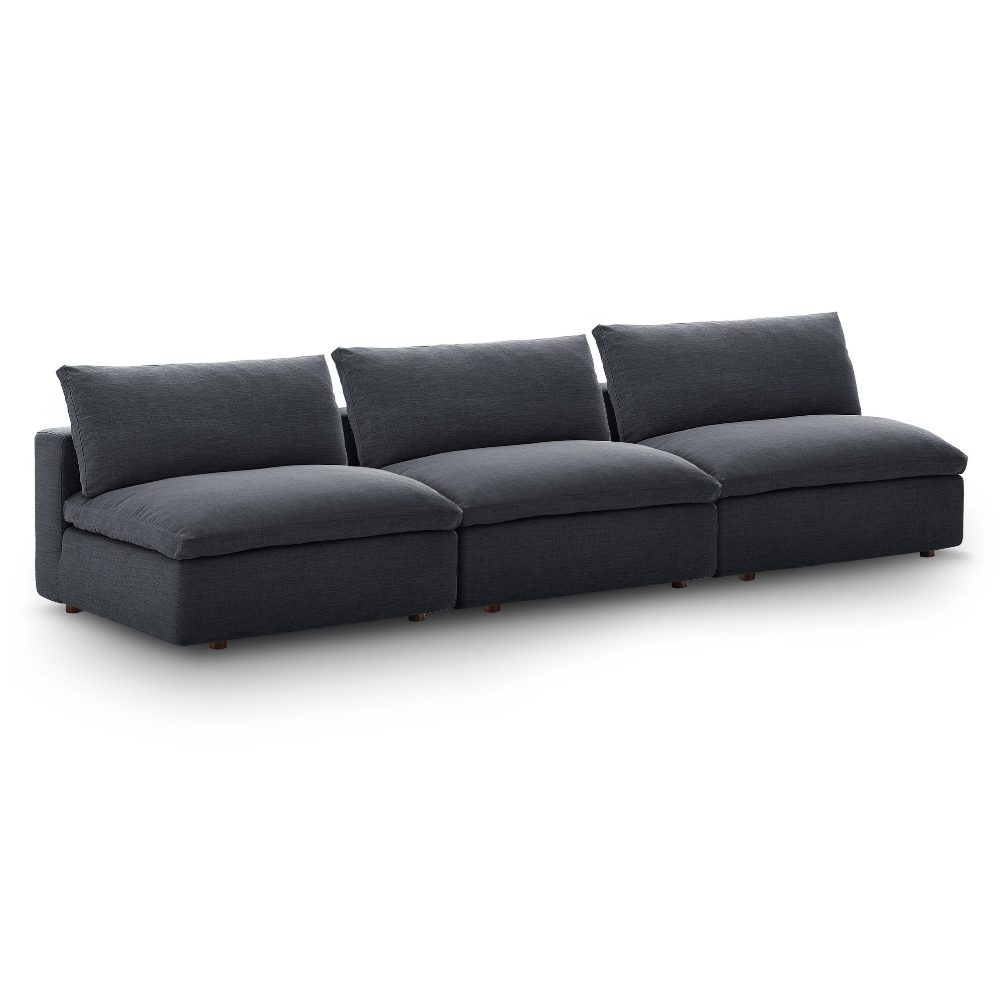 Commix Down Filled Overstuffed 3-Piece Armless Sectional Sofa - EEI-7043-GRY