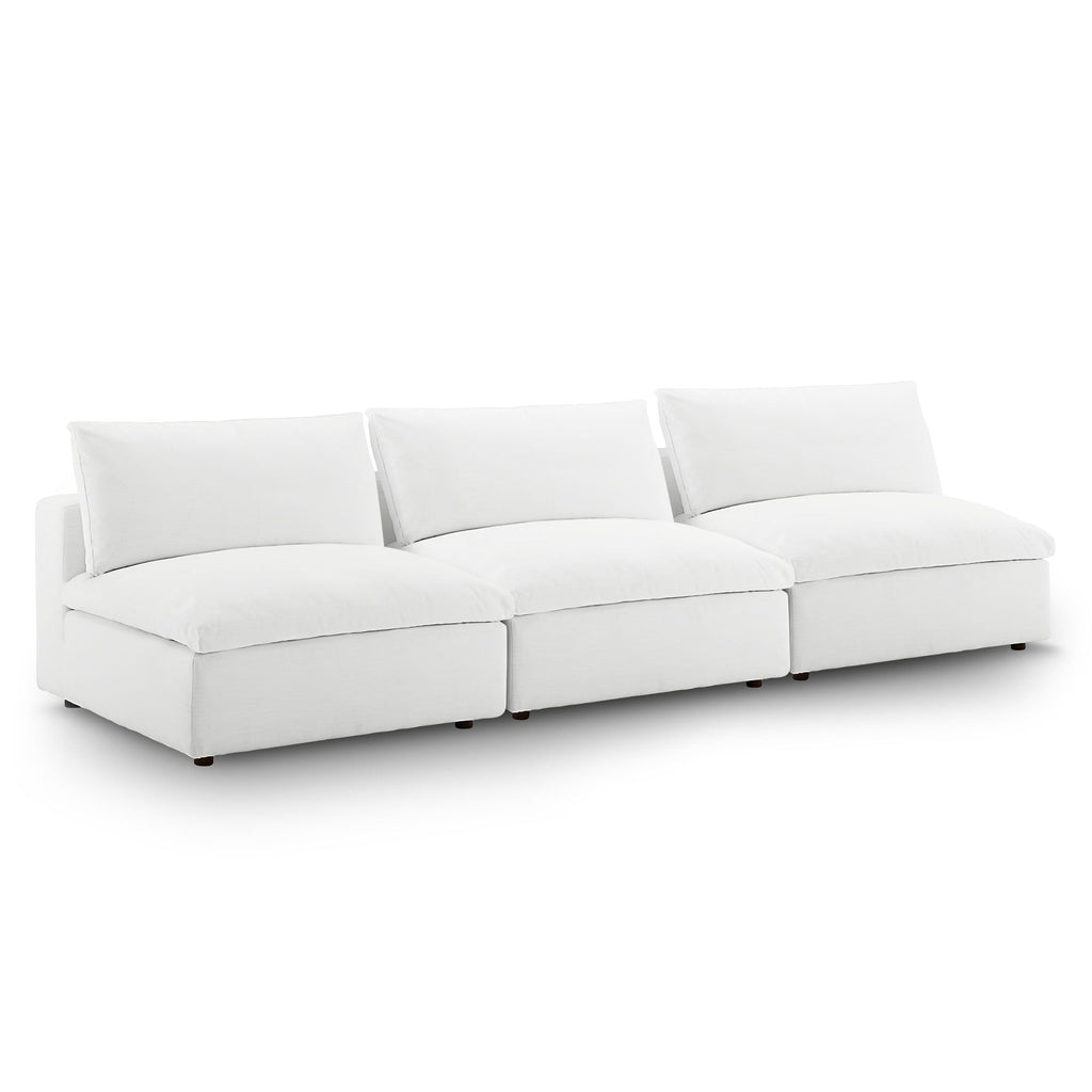 modular Down Filled Overstuffed 3-Piece Armless Sectional Sofa