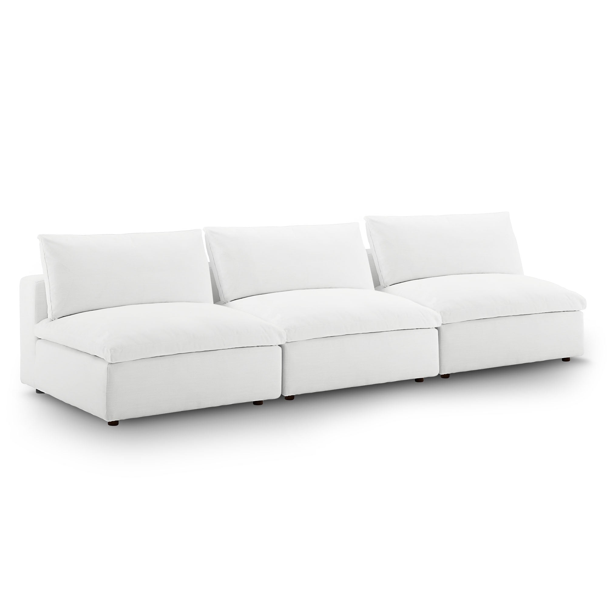 modular Down Filled Overstuffed 3-Piece Armless Sectional Sofa