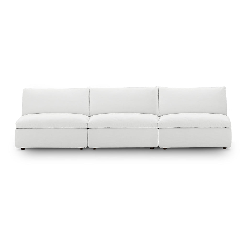 modular Down Filled Overstuffed 3-Piece Armless Sectional Sofa