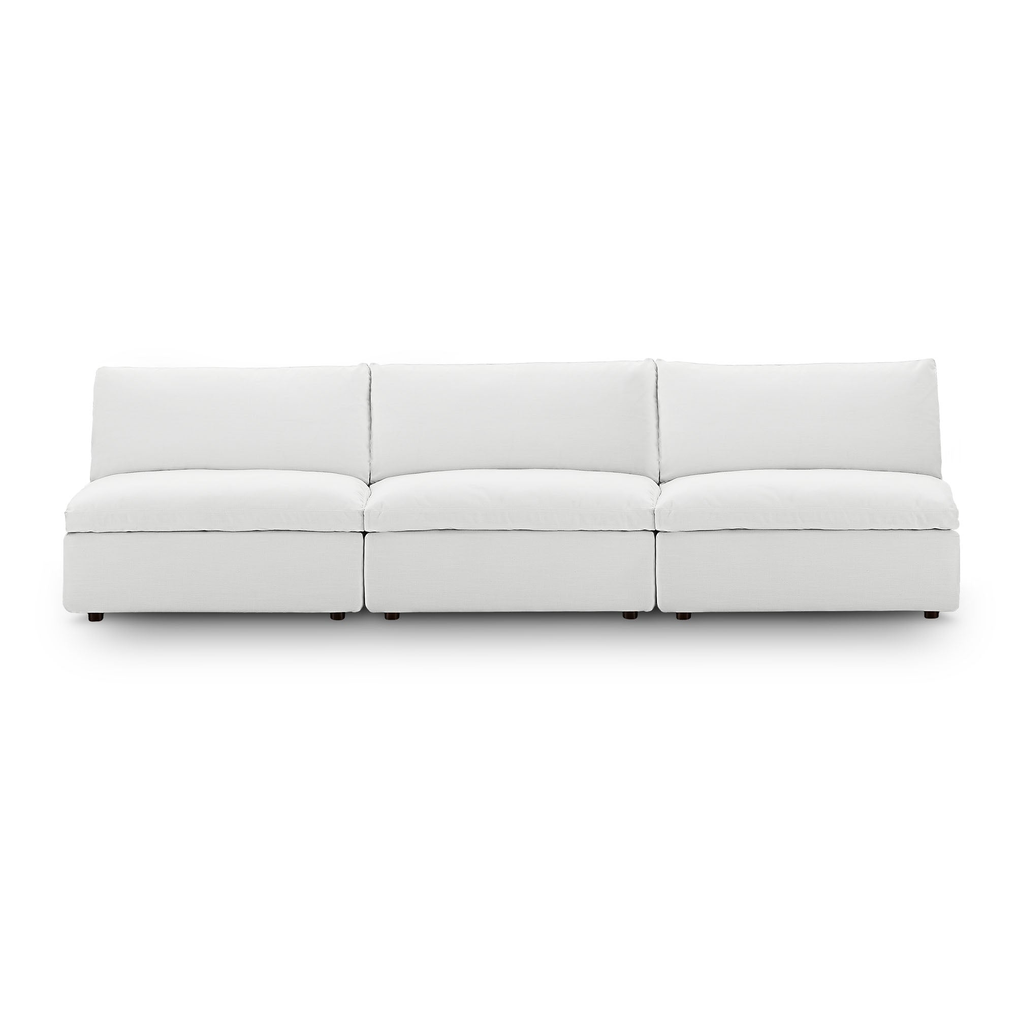 modular Down Filled Overstuffed 3-Piece Armless Sectional Sofa