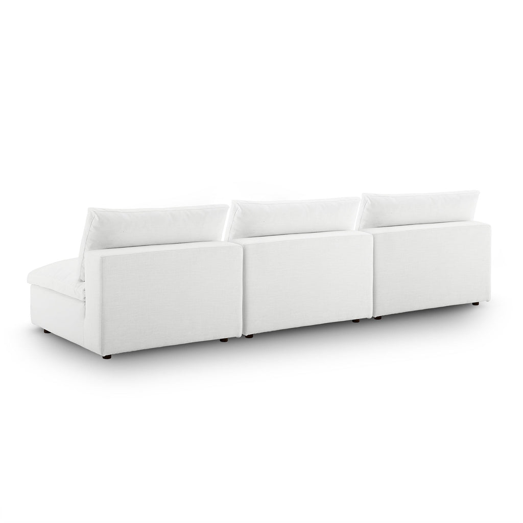 modular Down Filled Overstuffed 3-Piece Armless Sectional Sofa