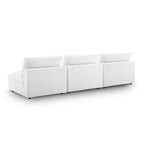 modular Down Filled Overstuffed 3-Piece Armless Sectional Sofa