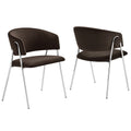 Nella Upholstered Performance Velvet Dining Chair Set of 2 - EEI-7046-CHB-SLV