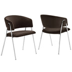 Nella Upholstered Performance Velvet Dining Chair Set of 2 - EEI-7046-CHB-SLV