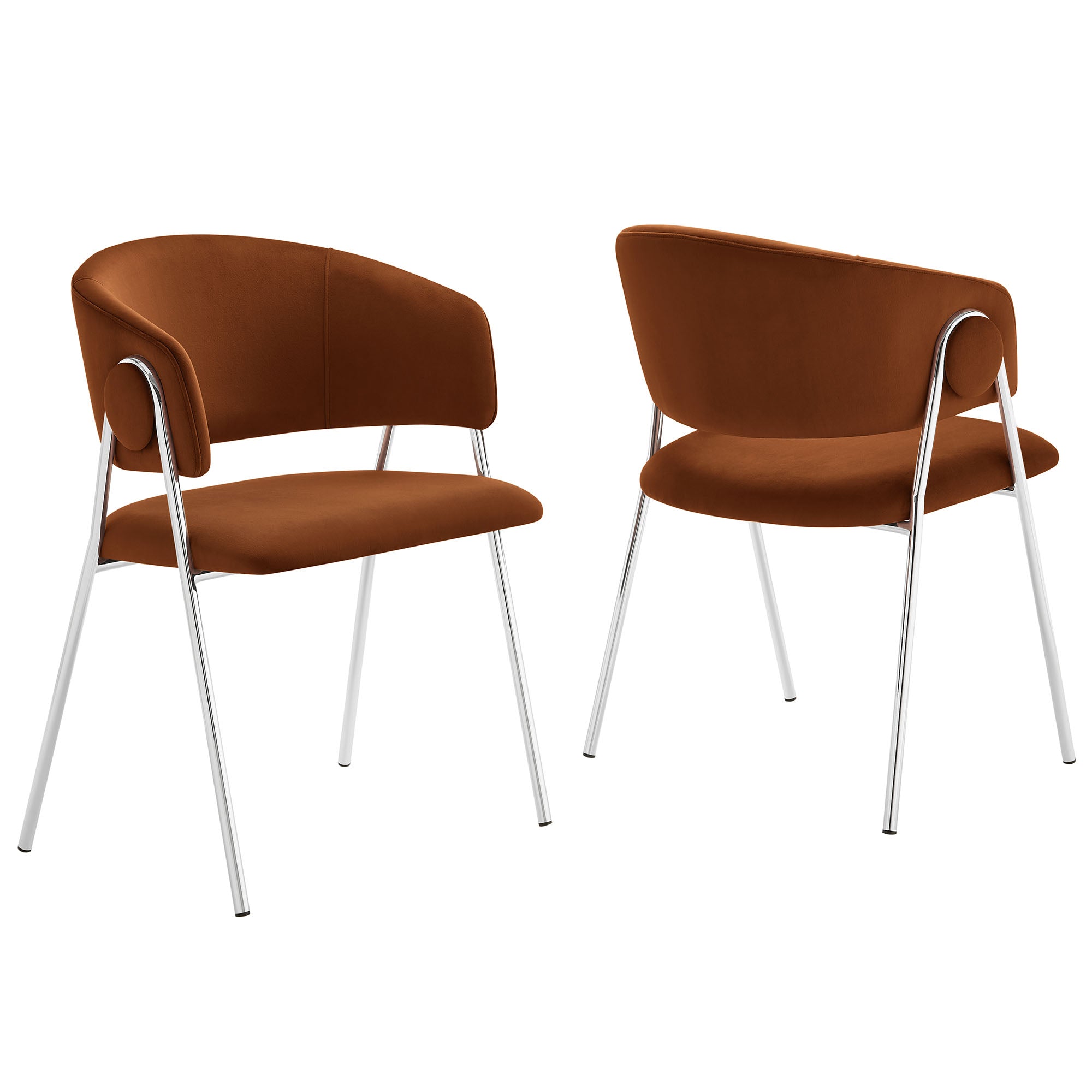 Nella Upholstered Performance Velvet Dining Chair Set of 2 - EEI-7046-RUS-SLV