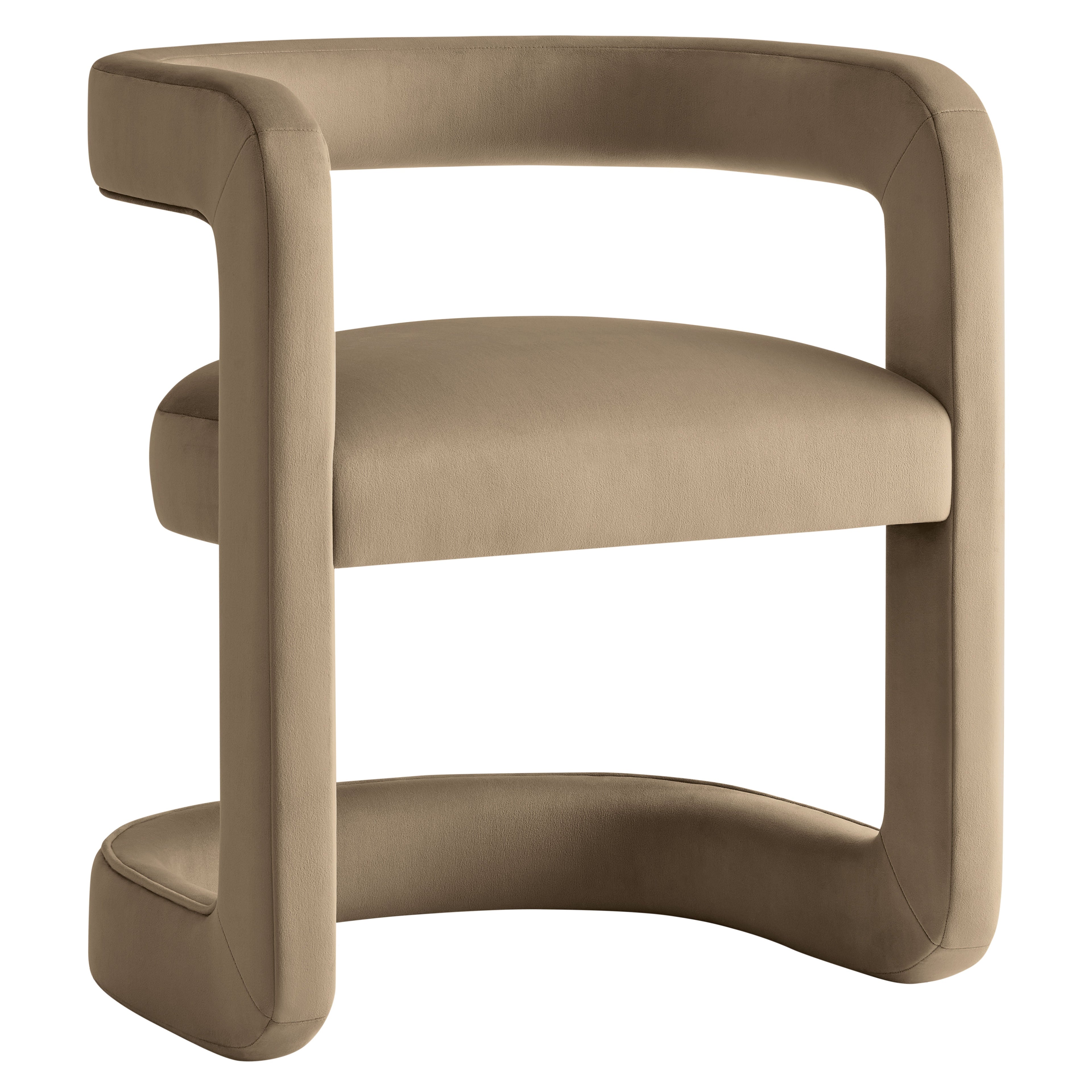 Winslow  Barrel Performance Velvet Dining Chair - EEI-7052-TAU