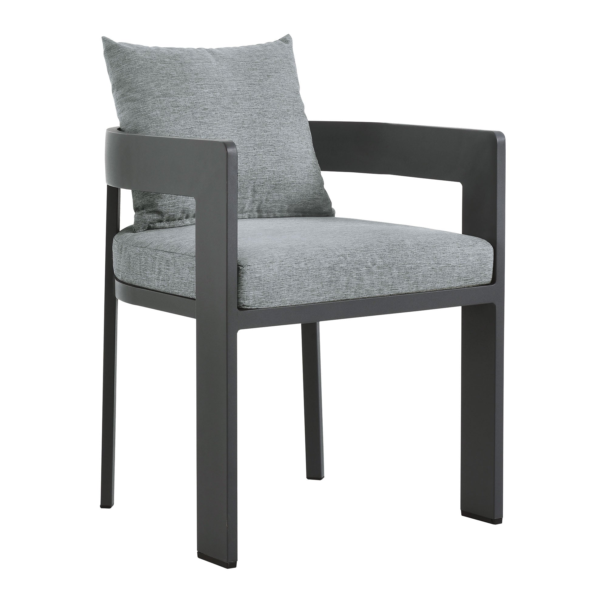 Tahoe Outdoor Patio Aluminum Dining Chair - EEI-7053-GRY-GRY