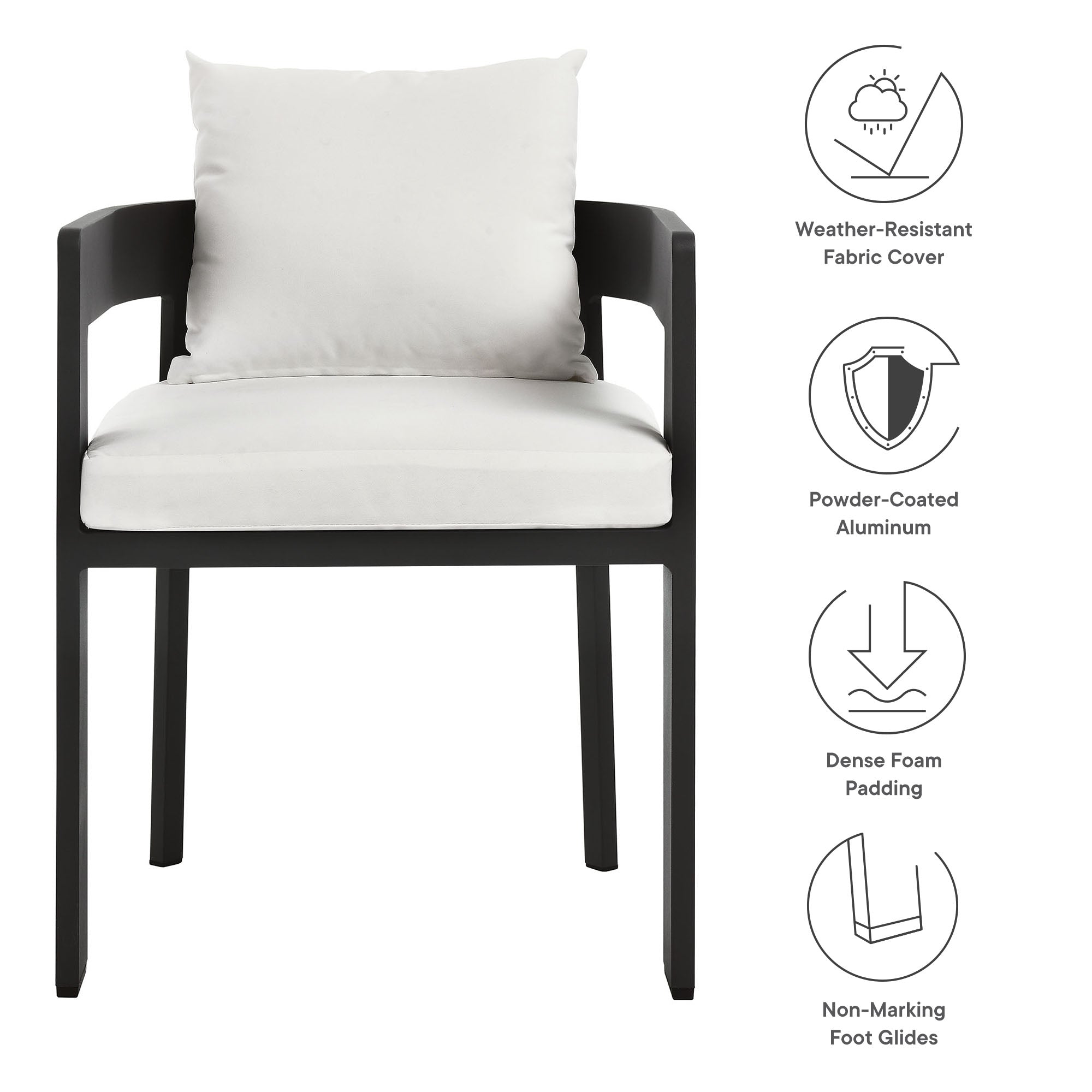 modern Outdoor Patio Aluminum Dining Chair