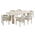 Nautica 7-Piece Rectangular Outdoor Patio Aluminum Dining Table and Chairs Set - EEI-7062-IVO-TAU