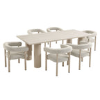 Nautica 7-Piece Rectangular Outdoor Patio Aluminum Dining Table and Chairs Set - EEI-7062-IVO-TAU