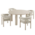 Nautica 5-Piece Round Outdoor Patio Aluminum Dining Table and Chairs Set - EEI-7063-IVO-TAU