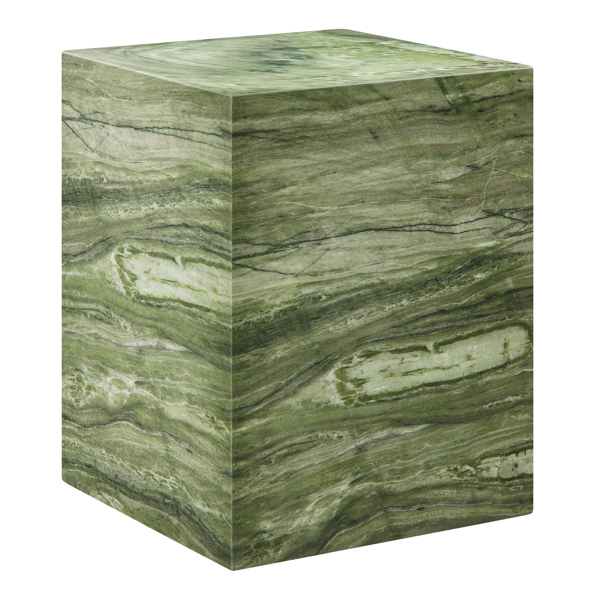 Jordana Square Plinth Indoor - Outdoor Patio Concrete Side Table - EEI-7096-GRN