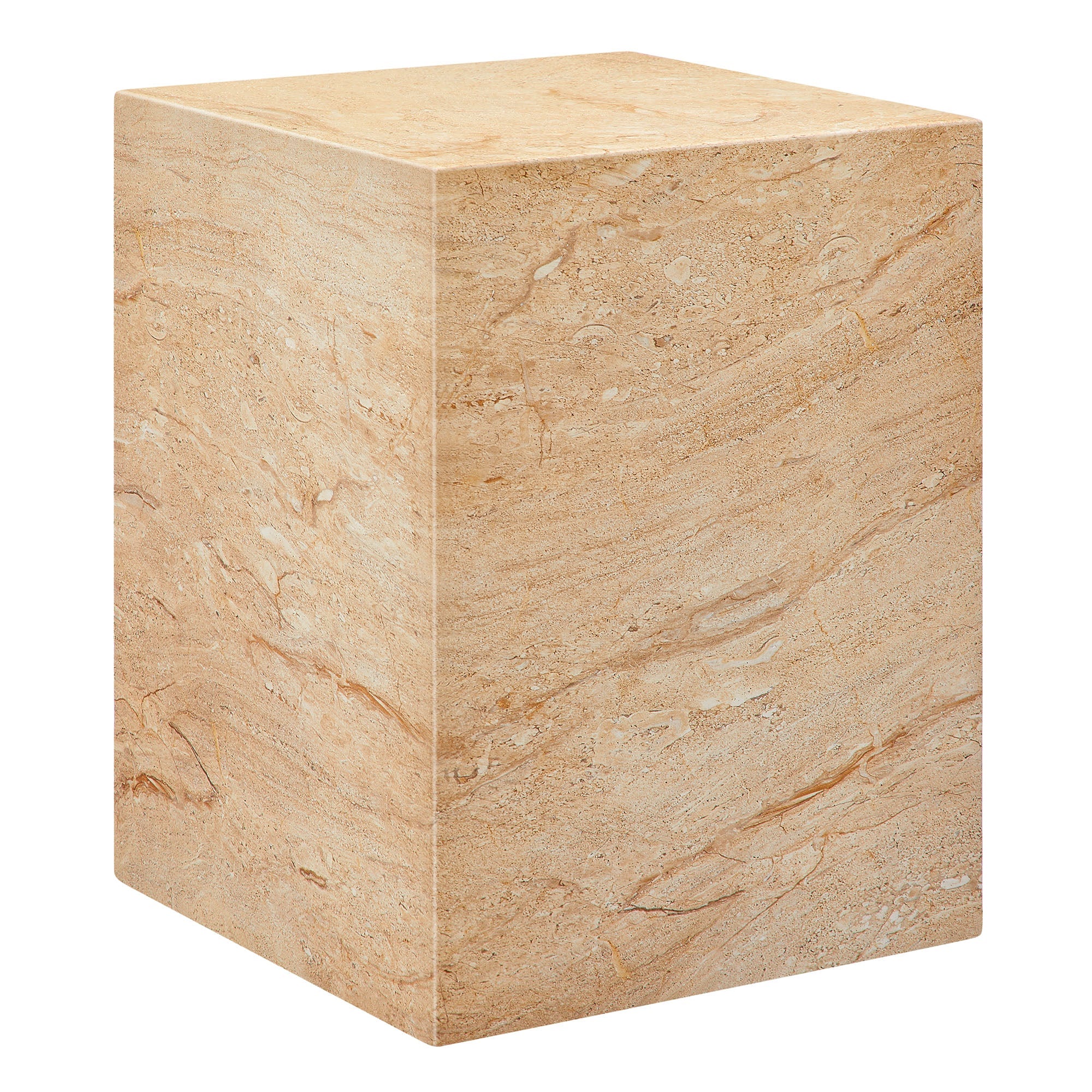 Jordana Square Plinth Indoor - Outdoor Patio Concrete Side Table - EEI-7096-TRV
