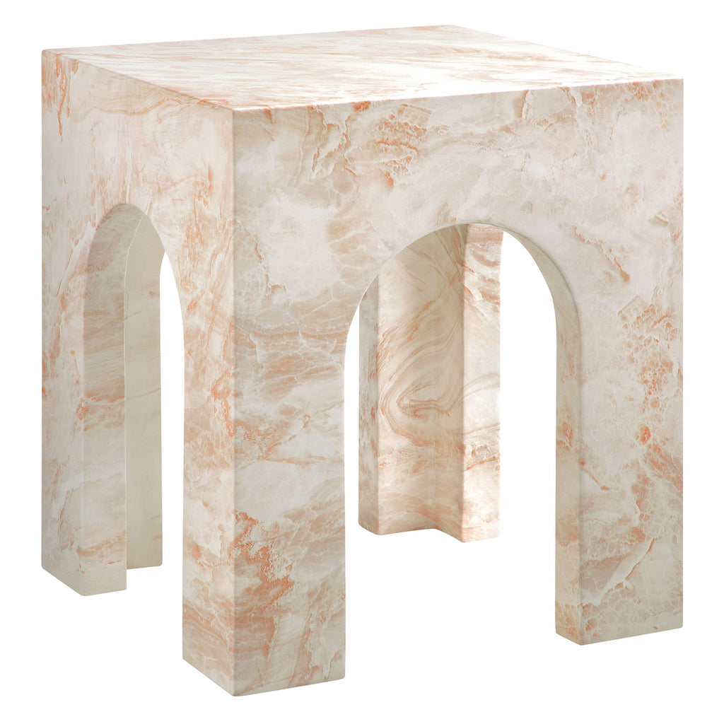 Valen Square Indoor - Outdoor Patio Arched Concrete Side Table - EEI-7098-HYX