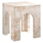 Valen Square Indoor - Outdoor Patio Arched Concrete Side Table - EEI-7098-HYX