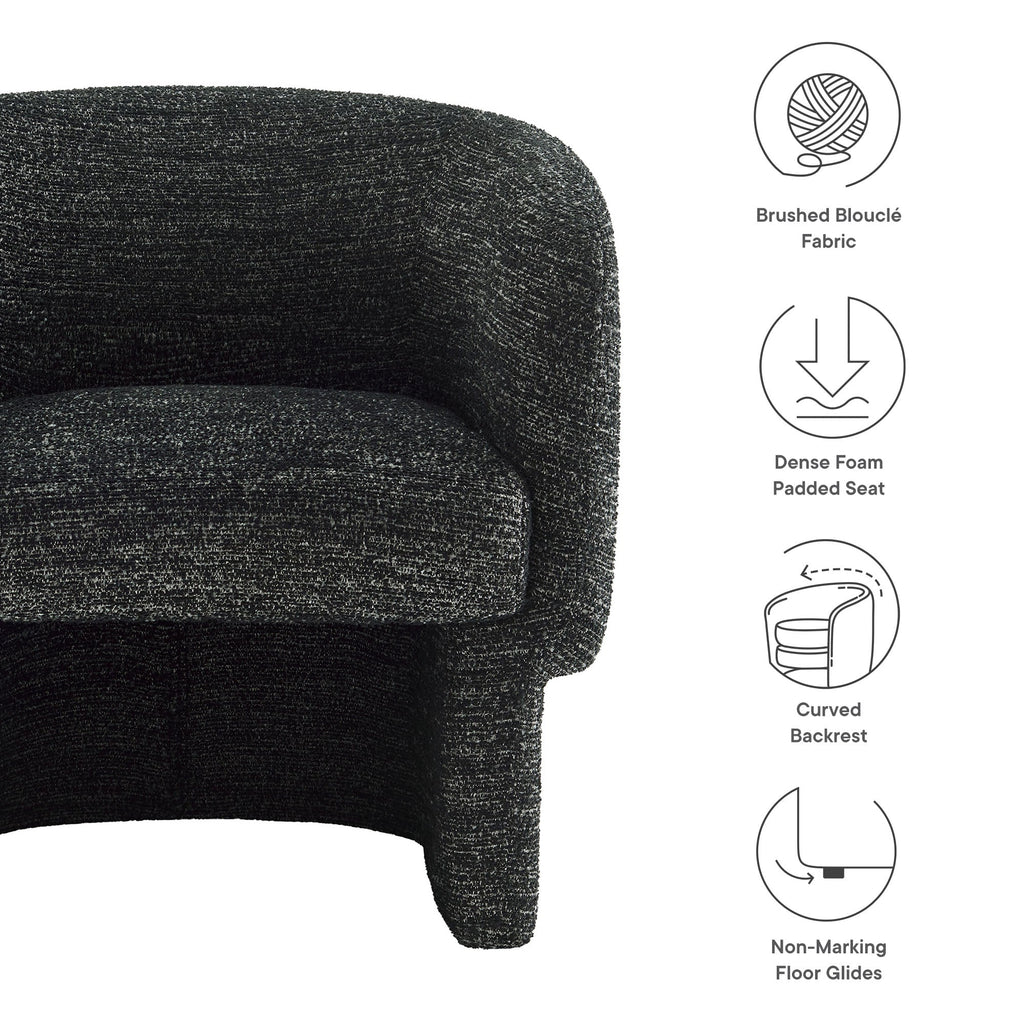 Muse Boucle Fabric Barrel Accent Chair