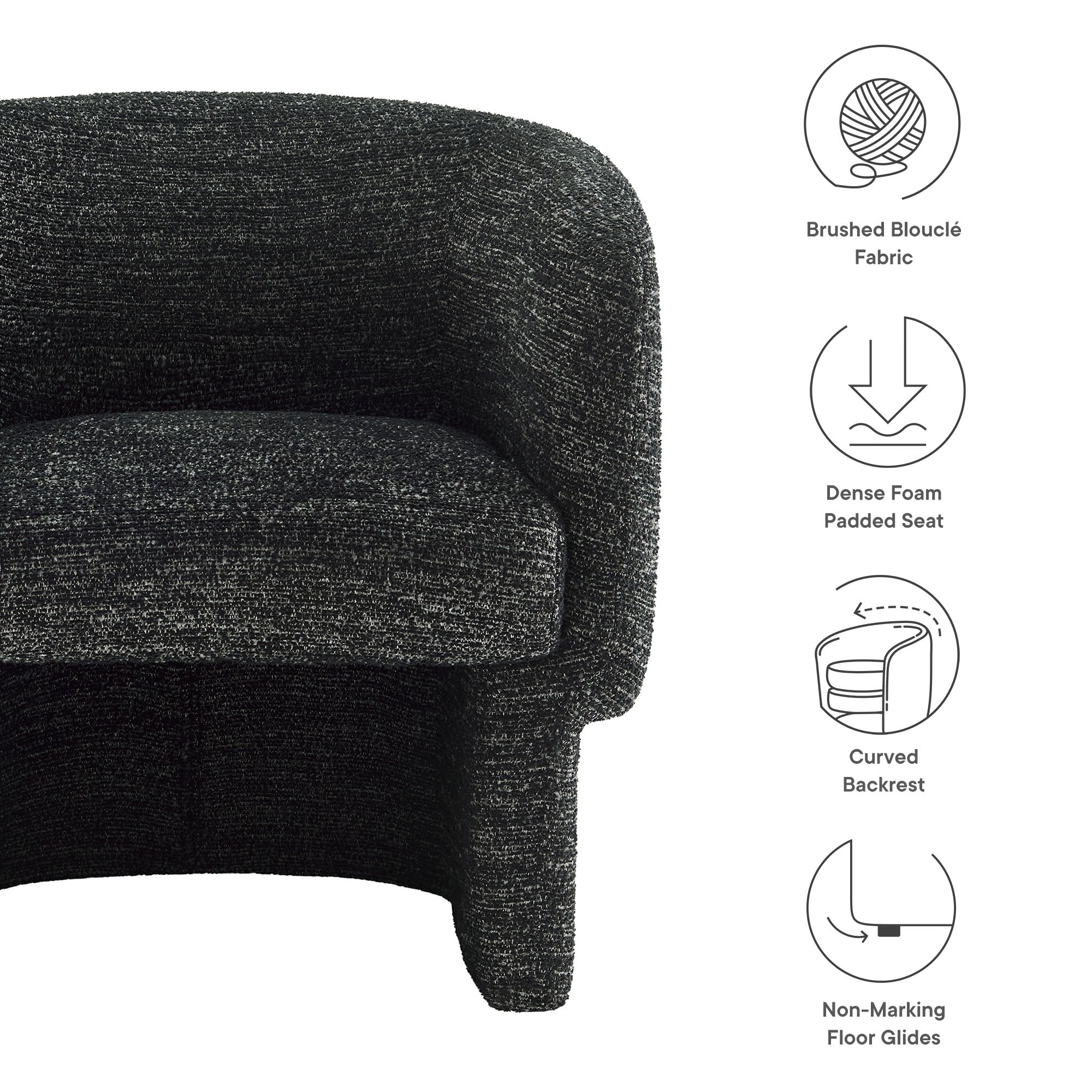 Muse Boucle Fabric Barrel Accent Chair