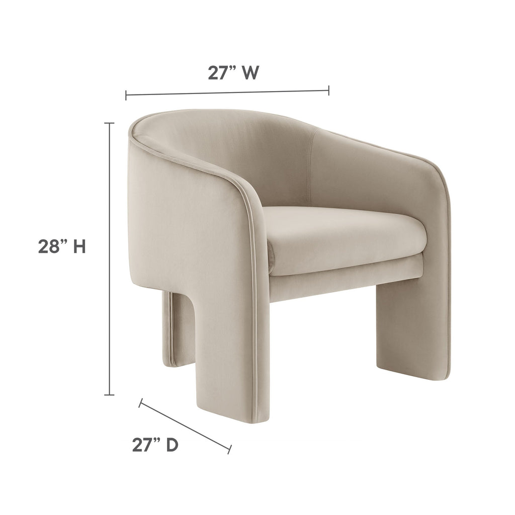 Greer Performance Velvet Upholstered Accent Armchair