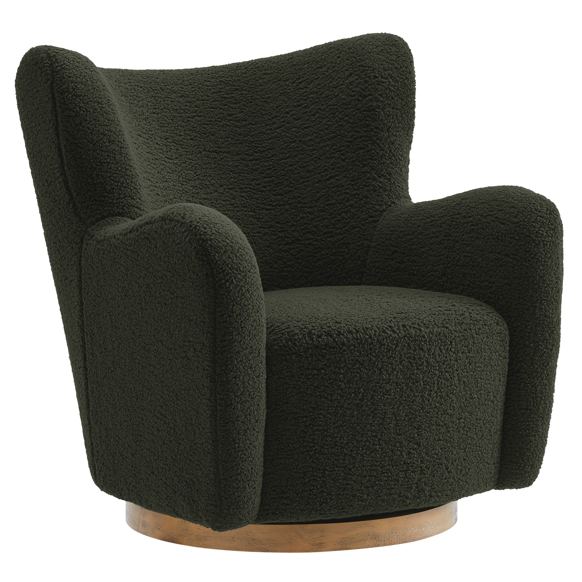 Montrose Wingback Sherpa Swivel Accent Chair - EEI-7105-FRN-WAL