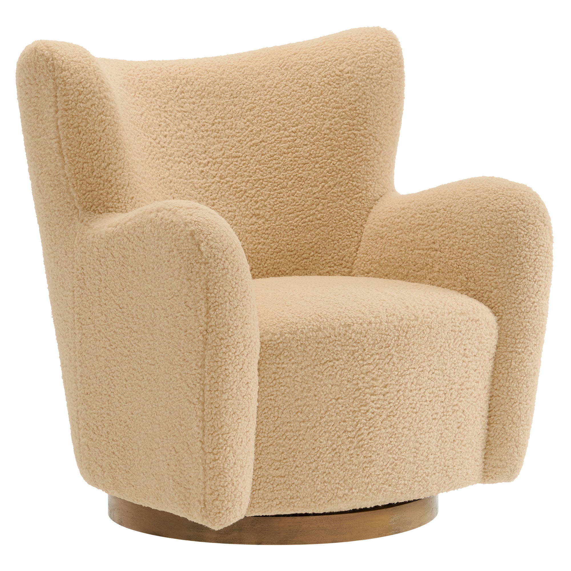 Montrose Wingback Sherpa Swivel Accent Chair - EEI-7105-IVO-WAL