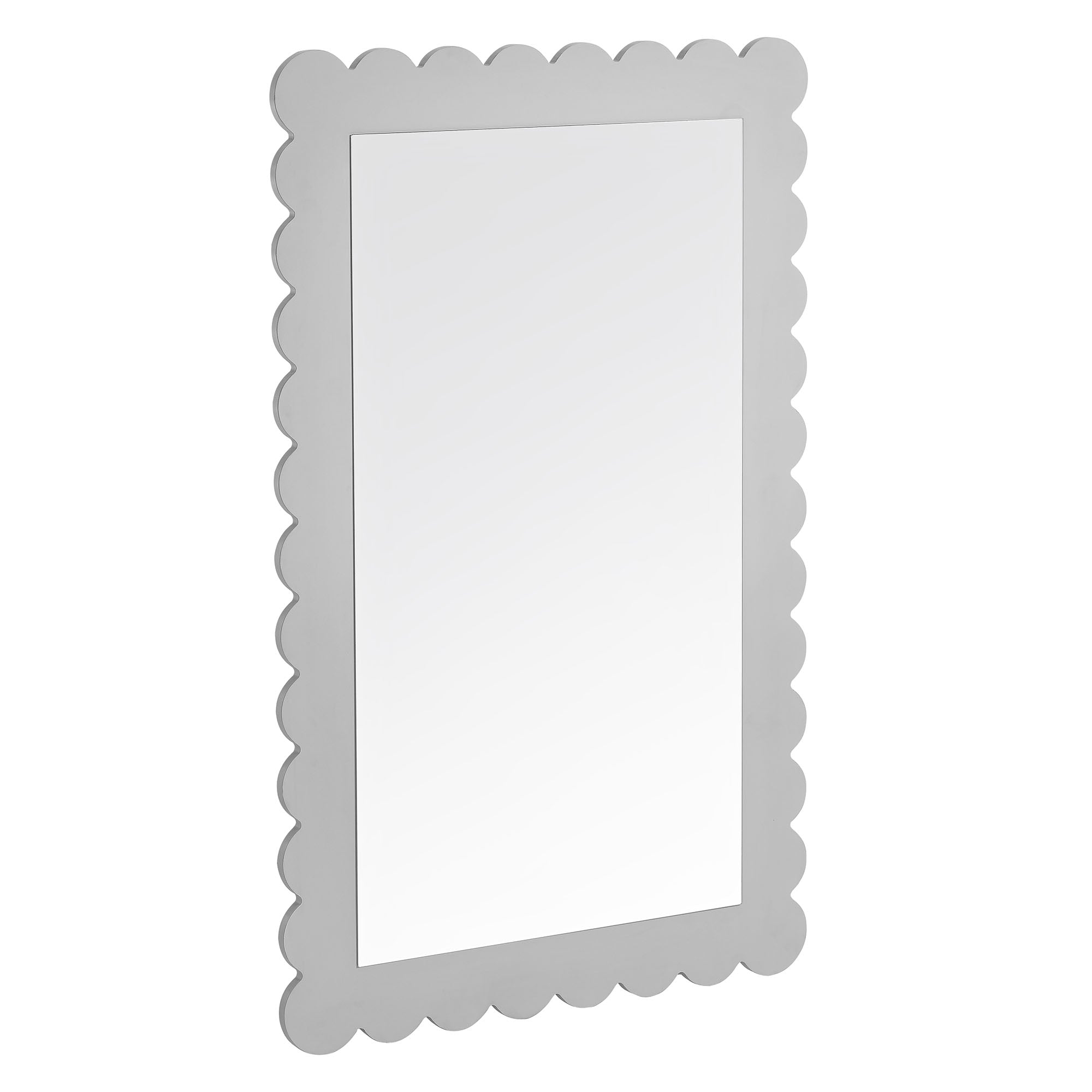 Emmeline Scalloped Rectangle Wall Mirror - EEI-7116-LGR