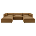 Auren 5-Piece Upholstered Vegan Leather Modular U-Shaped Sofa