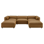 Auren 5-Piece Upholstered Vegan Leather Modular U-Shaped Sofa