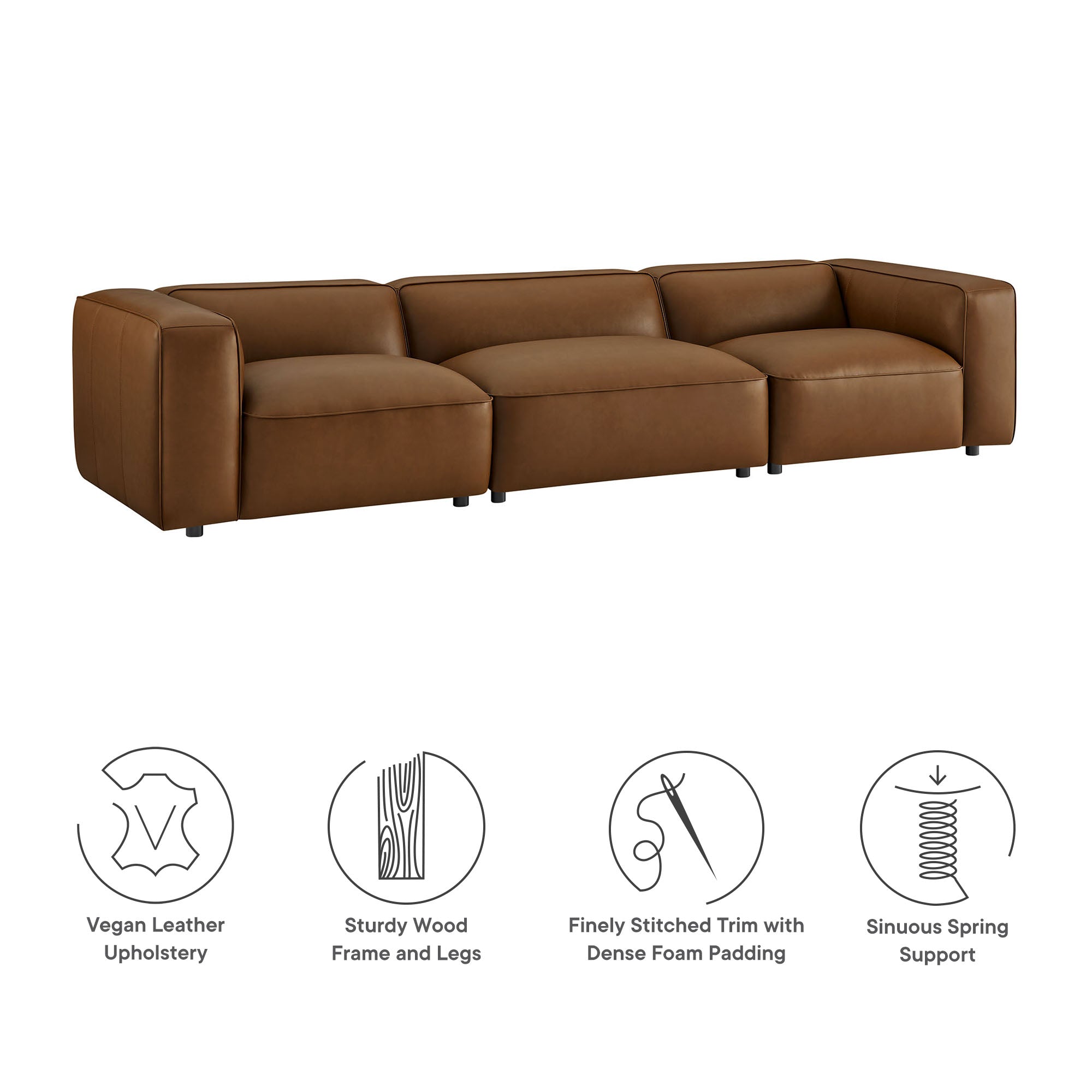 Auren 6-Piece Upholstered Vegan Leather Modular Sofa
