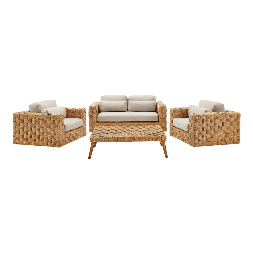 Thames  4-Piece Outdoor Patio Wicker Rattan Furniture Set