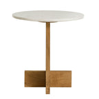 Tarin Acacia Wood and Marble Side Table