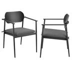 Aeris Stackable Outdoor Patio Aluminum Dining Armchair Set of 2 - EEI-7148-CHA-CHA